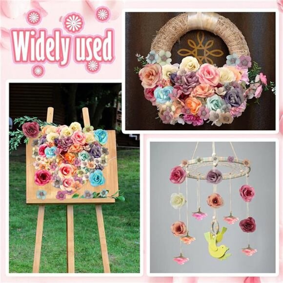 174 Pieces Mini Flower Heads Silk Daisy Rose Head Flowers, 2 cm and 4 cm - Picture 4 of 6